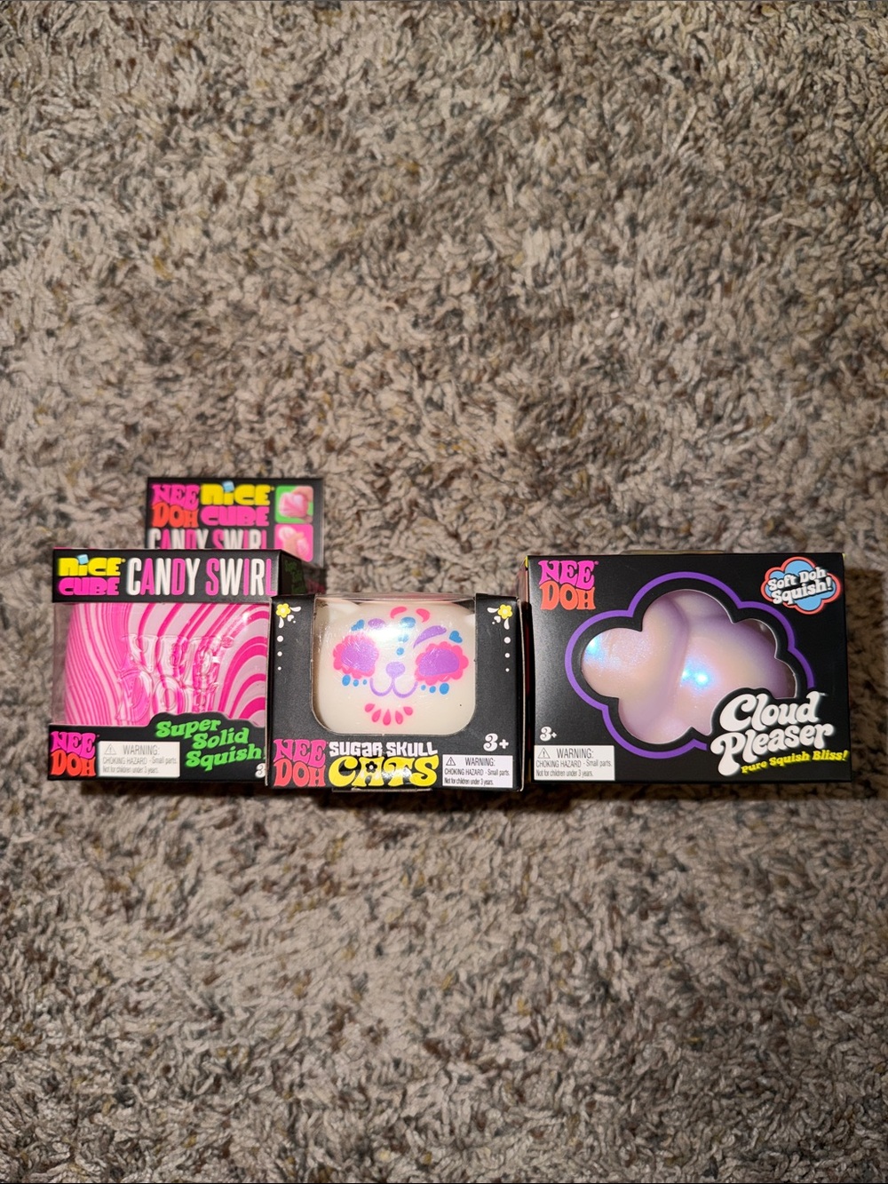 NEEDOH BUNDLE Pink Sugar Skull Cat, Candy Swirl & Cloud Pleaser Lot of 3